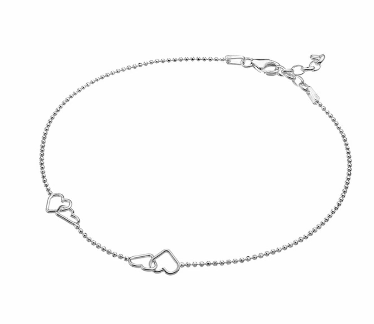 Bracelet de cheville cœurs