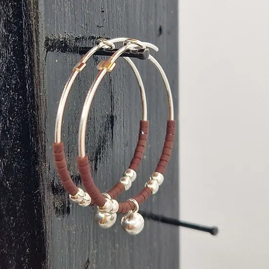 Boucles d'oreilles en argent et clochettes