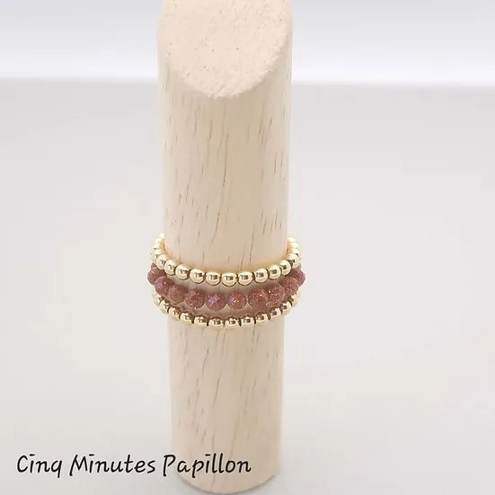 Bague en gold sand stone