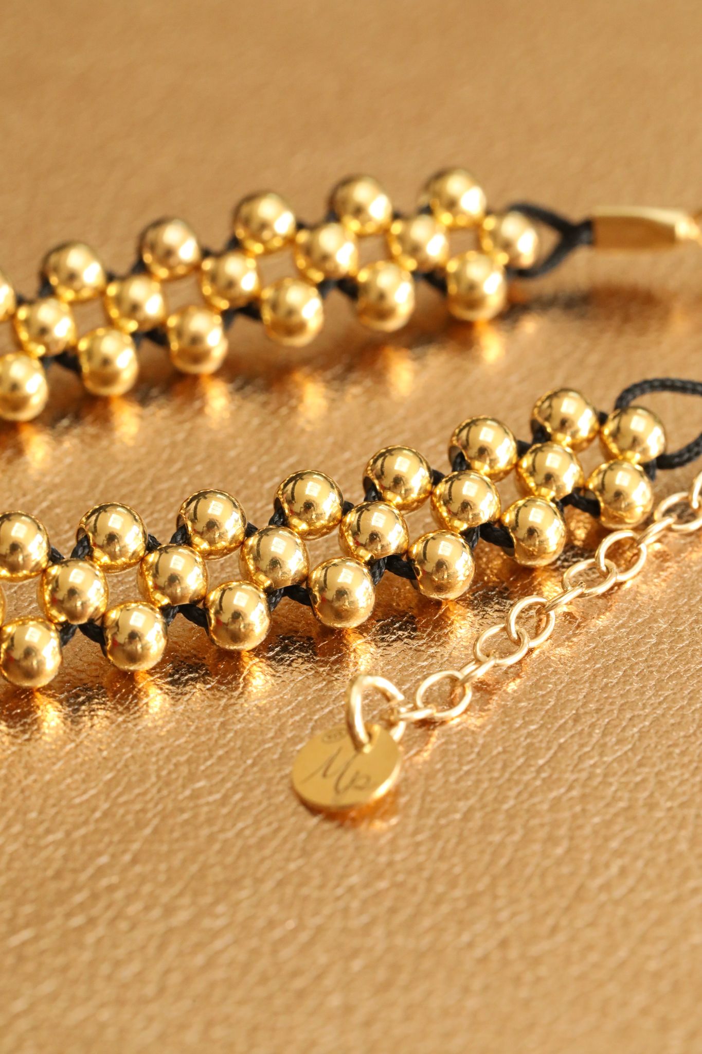 Bracelet trois rangs en plaqué or