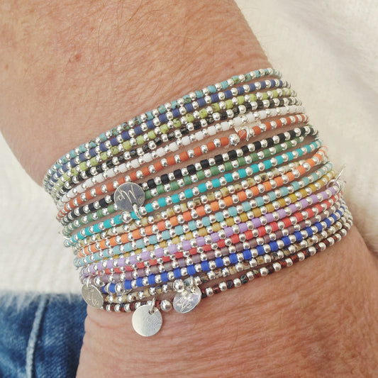 Le bracelet 1,8 argent et perles Miyuki