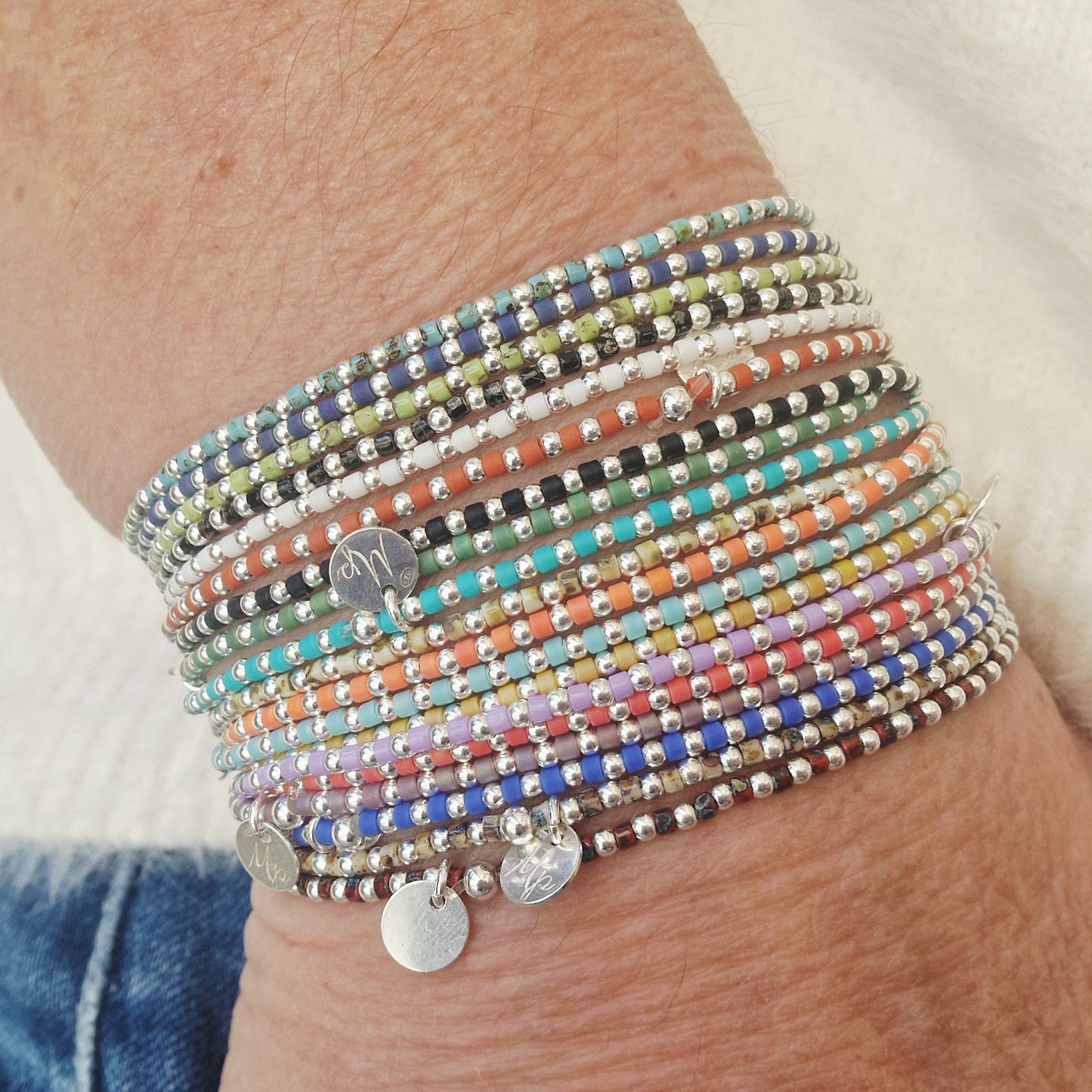 Le bracelet 1,8 argent et Miyuki Picasso