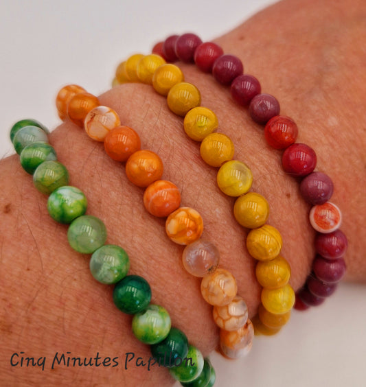 Les bracelets en pierres d'agate de 6mm