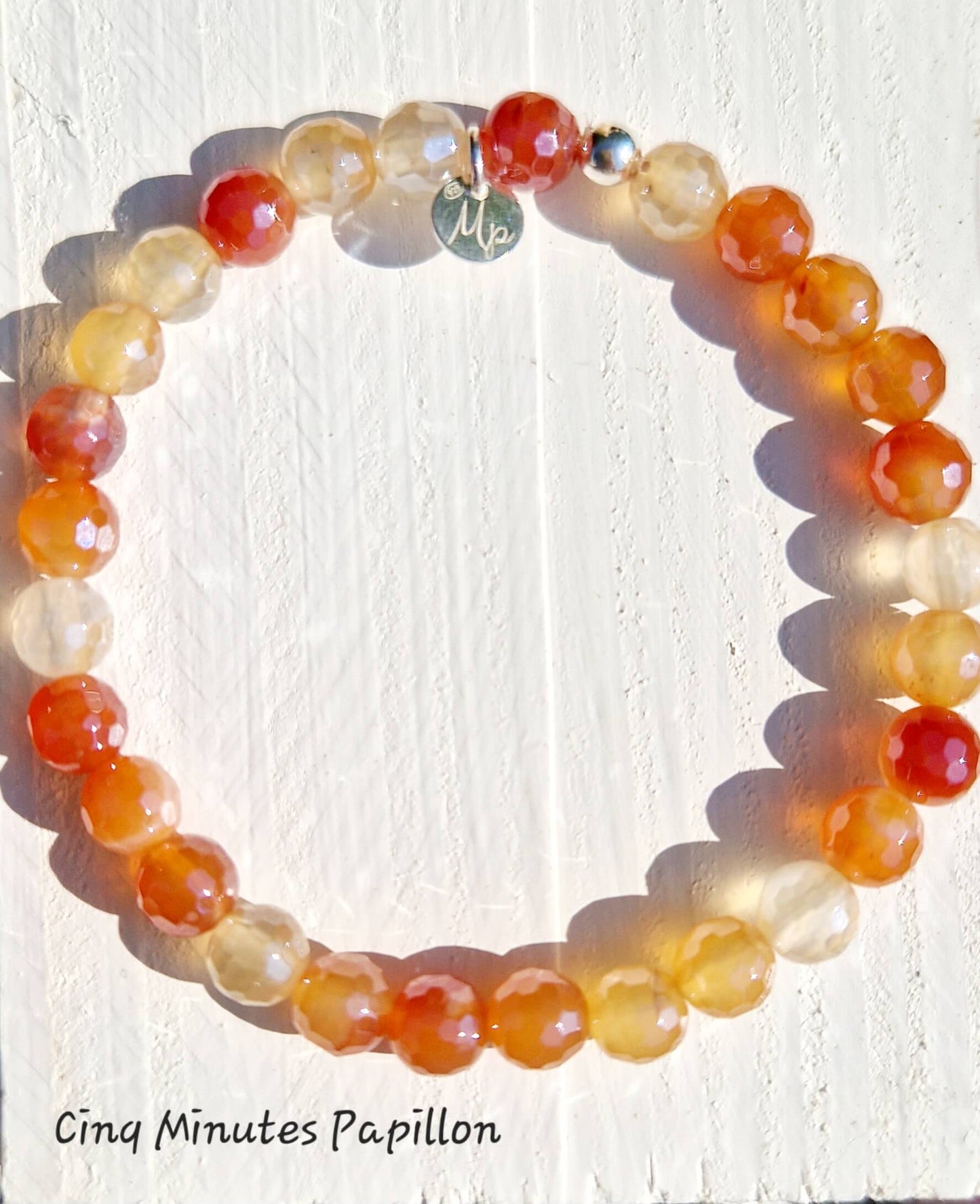 Bracelet en agate facettée agrume