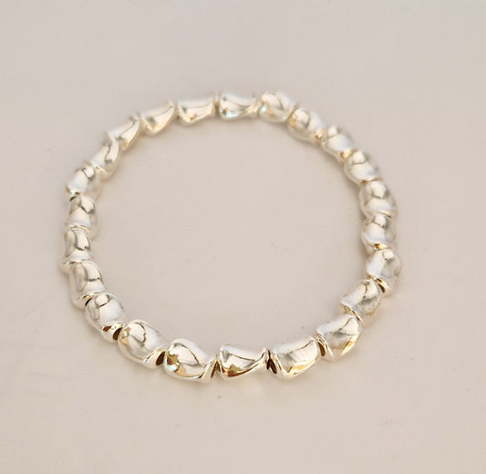 Bracelet en perles en argent torsadées