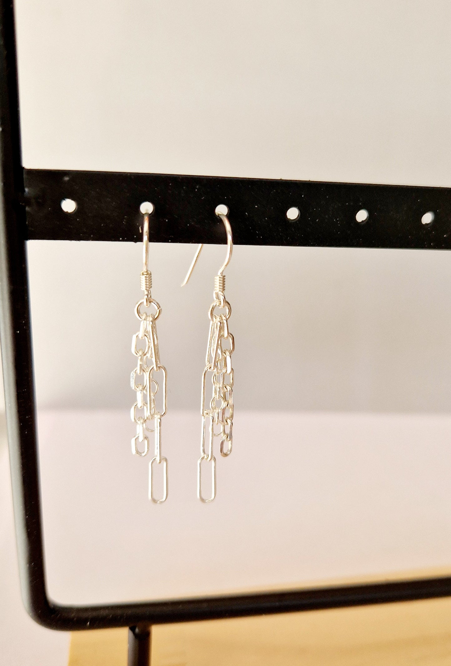 Boucles d'oreilles en chaînes argent