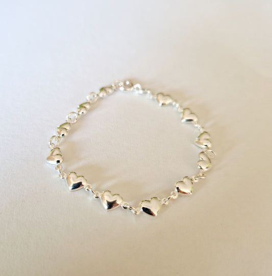 Bracelet cœur en argent