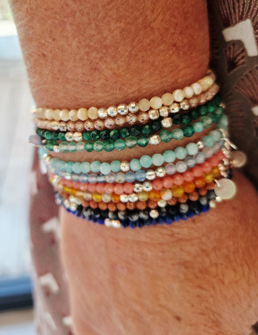 Les bracelets pierres semi précieuses et perles facetées