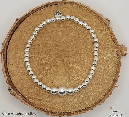 Bracelet en argent 4mm dégardé