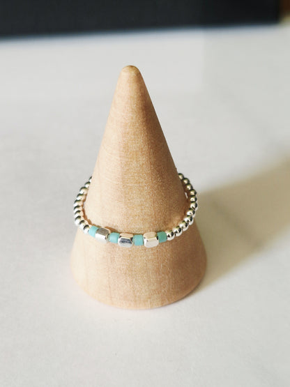 La bague cube argent