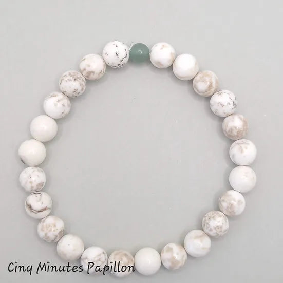 Bracelet en pierres (lave, onyx, jade, magnésite, cornaline, aventurine)