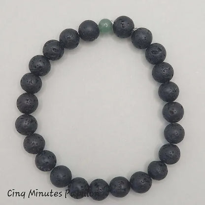 Bracelet en pierres (lave, onyx, jade, magnésite, cornaline, aventurine)