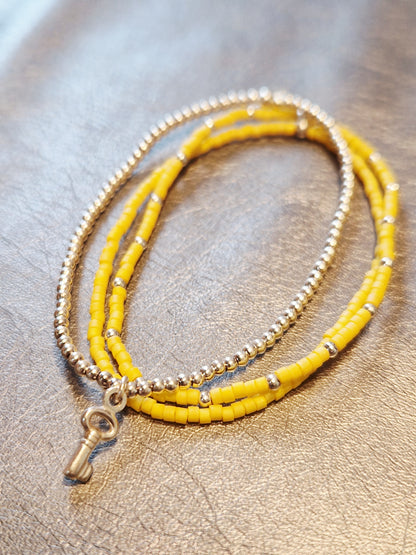 Trois bracelets argent/Miyuki