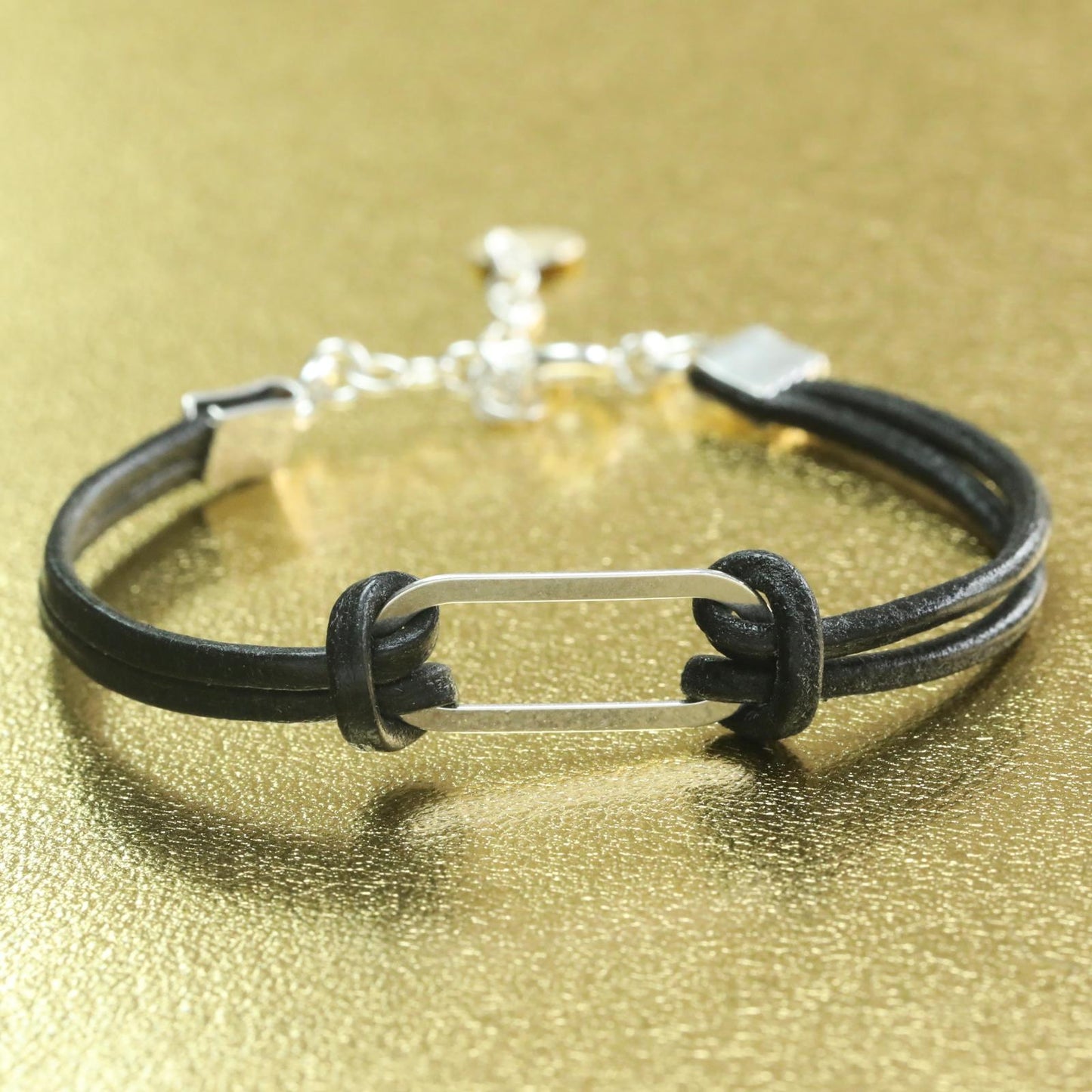 Bracelet cuir et argent